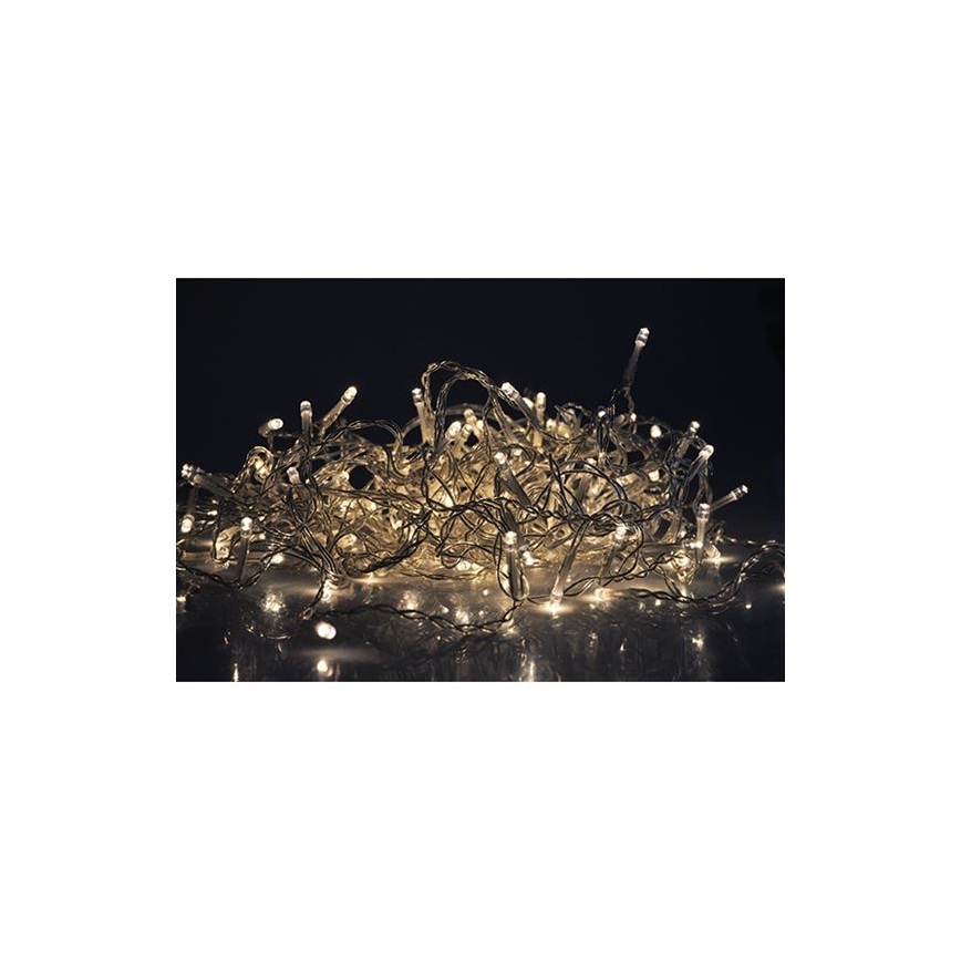 LED Zunanja božična zavesa 120xLED/8 funkcij 9m IP44 topla bela