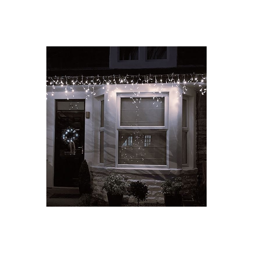 LED zunanja zavesa 360xLED/8 funkcij 15m IP44 topla bela