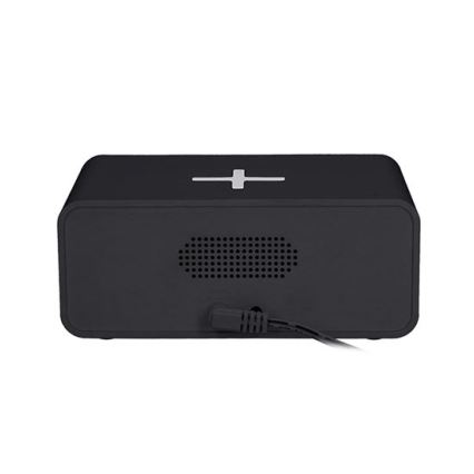 Digitalna ura z brezžičnim polnilcem Qi 230V/CR2032 črna