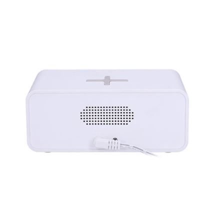 Digitalna ura z Qi brezžičnim polnilcem 230V/CR2032 bela