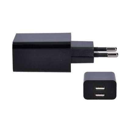 Adapter 2xUSB/3100mA/230V črn