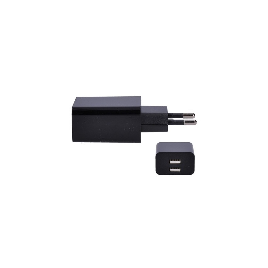 Adapter 2xUSB/3100mA/230V črn