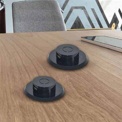 Vgradni USB polnilec USB A+C črna
