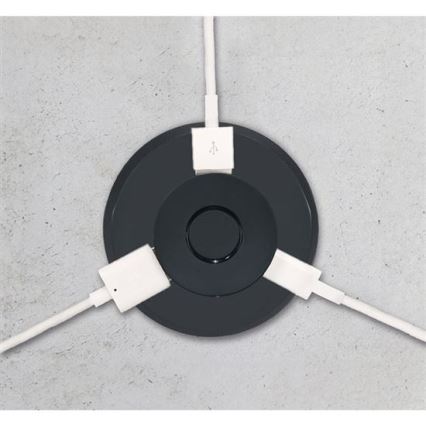 Vgradni USB polnilec USB A+C črna