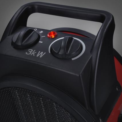 Talni ventilator s keramičnim grelnikom 3000W/230V črna