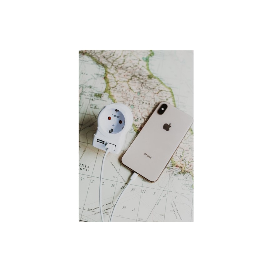 Potovalni adapter za Veliko Britanijo 230V + 2x USB