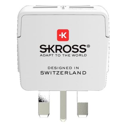 Potovalni adapter za Veliko Britanijo 230V + 2x USB