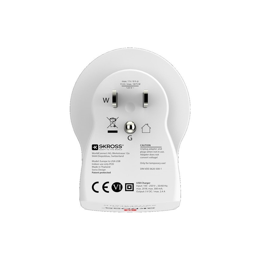Potovalni adapter za ZDA 230V + 2x USB