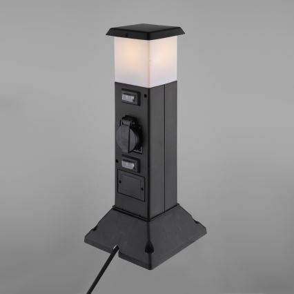 Zunanja svetilka z dvema vtičnicama 1xE14/15W/230V IP44 črna
