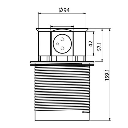 Razdelilnik za mizo 2x230V + 2xUSB