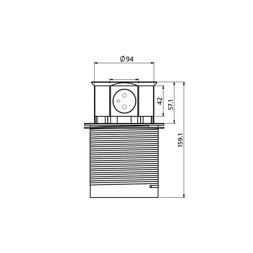 Razdelilnik za mizo 2x230V + 2xUSB
