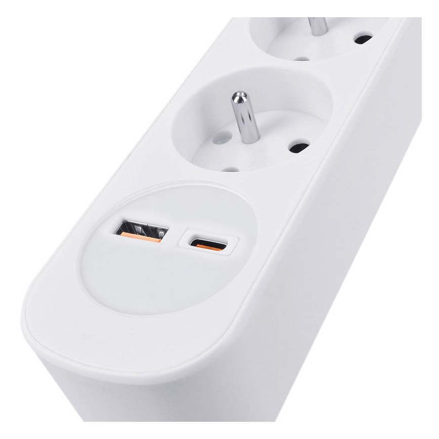 Podaljšni kabel s stikalom, 3 vtičnice in USB-A/USB-C polnjenjem, 5 m