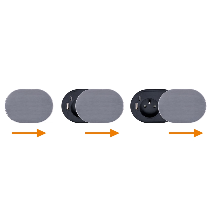 Vgradni vtičnica 1Z + USB A+C
