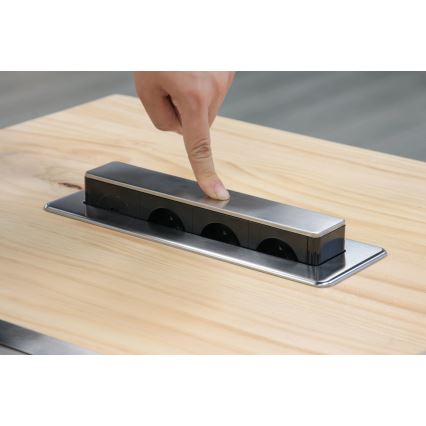 Stolp z vtičnicami za namizno ploščo 3x230V + USB-A + USB-C