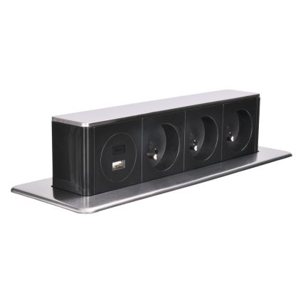Stolp z vtičnicami za namizno ploščo 3x230V + USB-A + USB-C