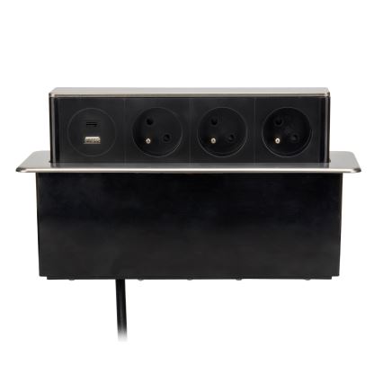 Namizna vtičnica 3x230V + USB-A + USB-C