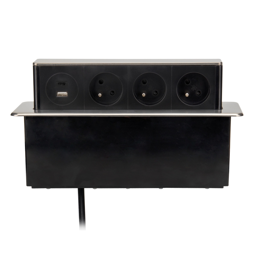 Namizna vtičnica 3x230V + USB-A + USB-C