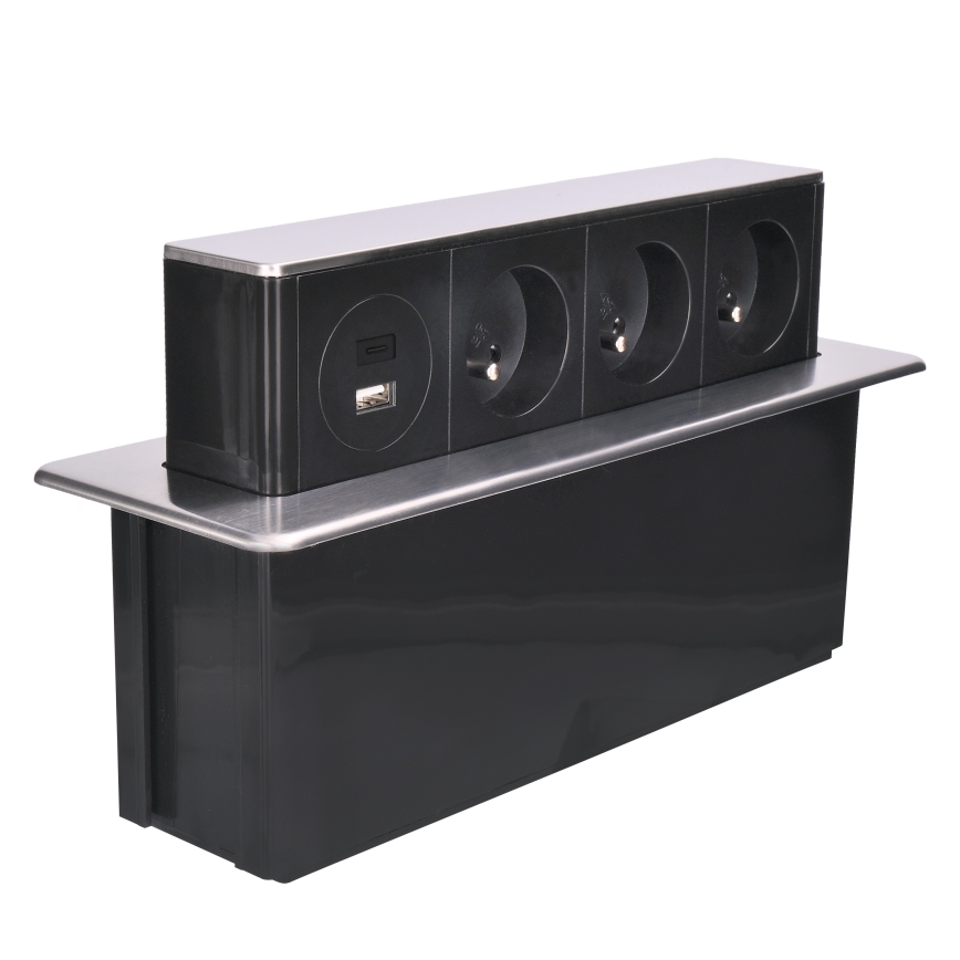 Namizna vtičnica 3x230V + USB-A + USB-C