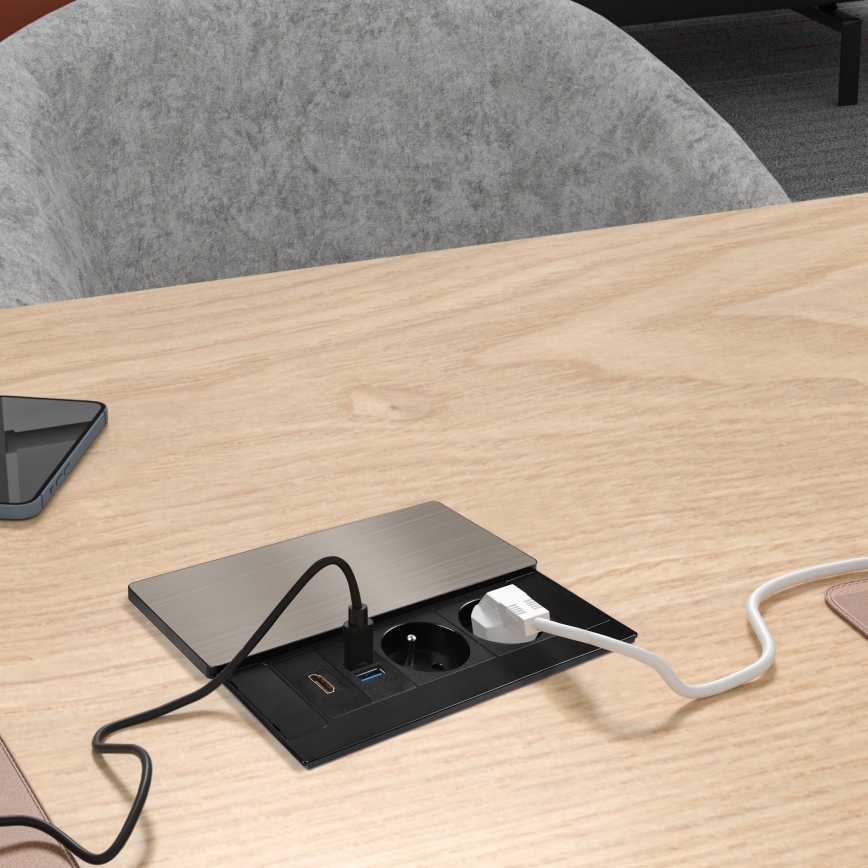 Vgradna vtičnica 20 W, 2 vtičnici + USB-A + USB-C + HDMI