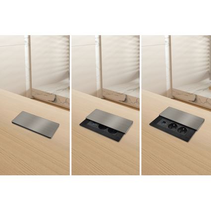 Vgradna vtičnica z 20W brezžičnim polnjenjem, 2 vtičnici + USB-A + USB-C