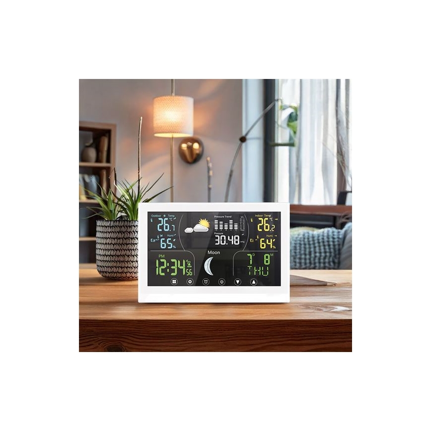 Vremenska postaja z barvnim zaslonom 5V/2xAAA bela