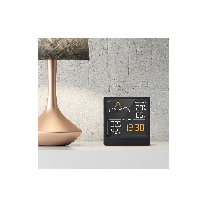 Digitalni termometer 5V/2xAAA + 2xAAA črn