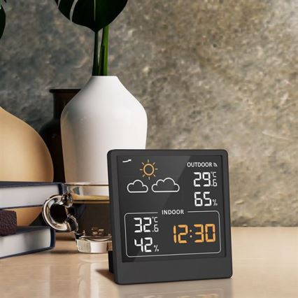 Digitalni termometer 5V/2xAAA + 2xAAA črn