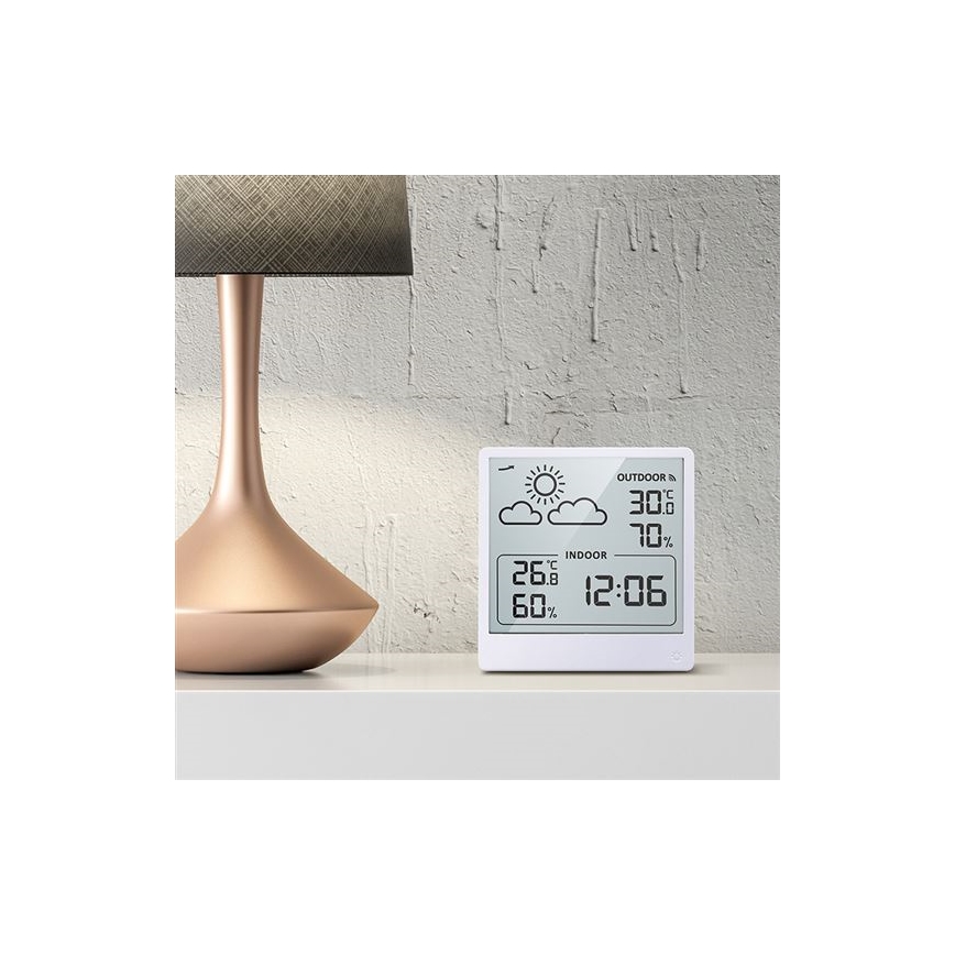 Digitalni termometer 5V/2xAAA + 2xAAA bela