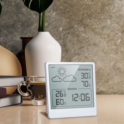 Digitalni termometer 5V/2xAAA + 2xAAA bela