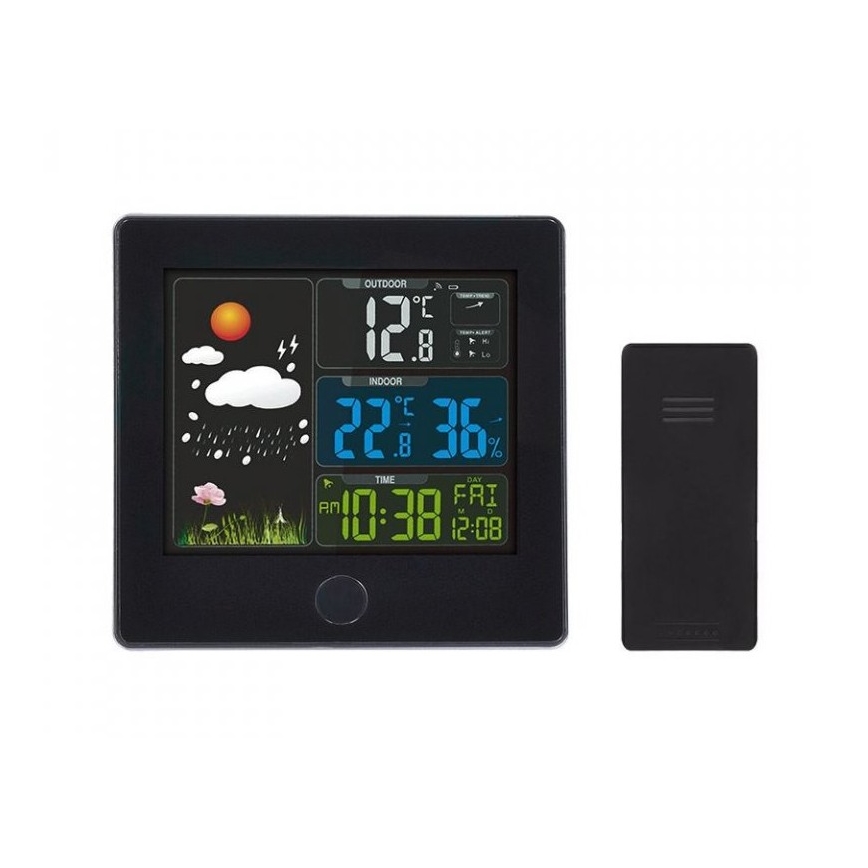 Vremenska postaja z LCD zaslonom 230V črna
