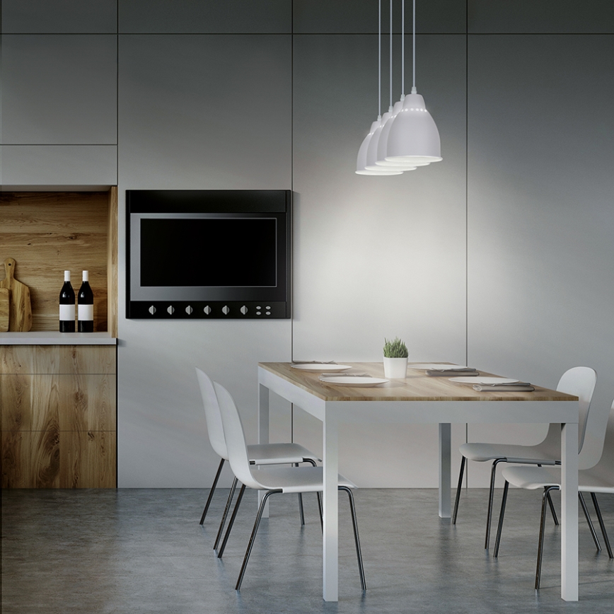 Lestenec 4xE27/60W/230V bela 14cm