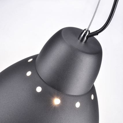 LED Lestenec 1xE27/8W/230V črn 29,5cm