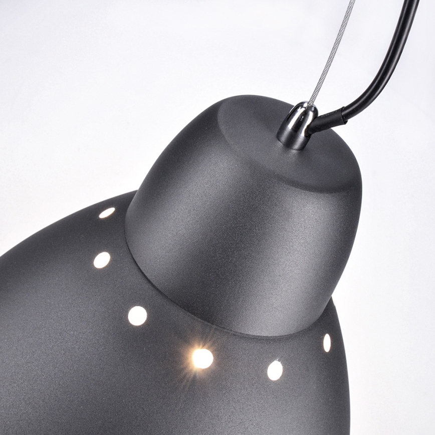 LED Lestenec 1xE27/8W/230V črn 29,5cm