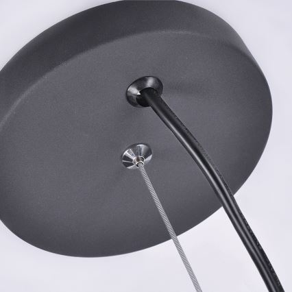 LED Lestenec 1xE27/8W/230V črn 29,5cm