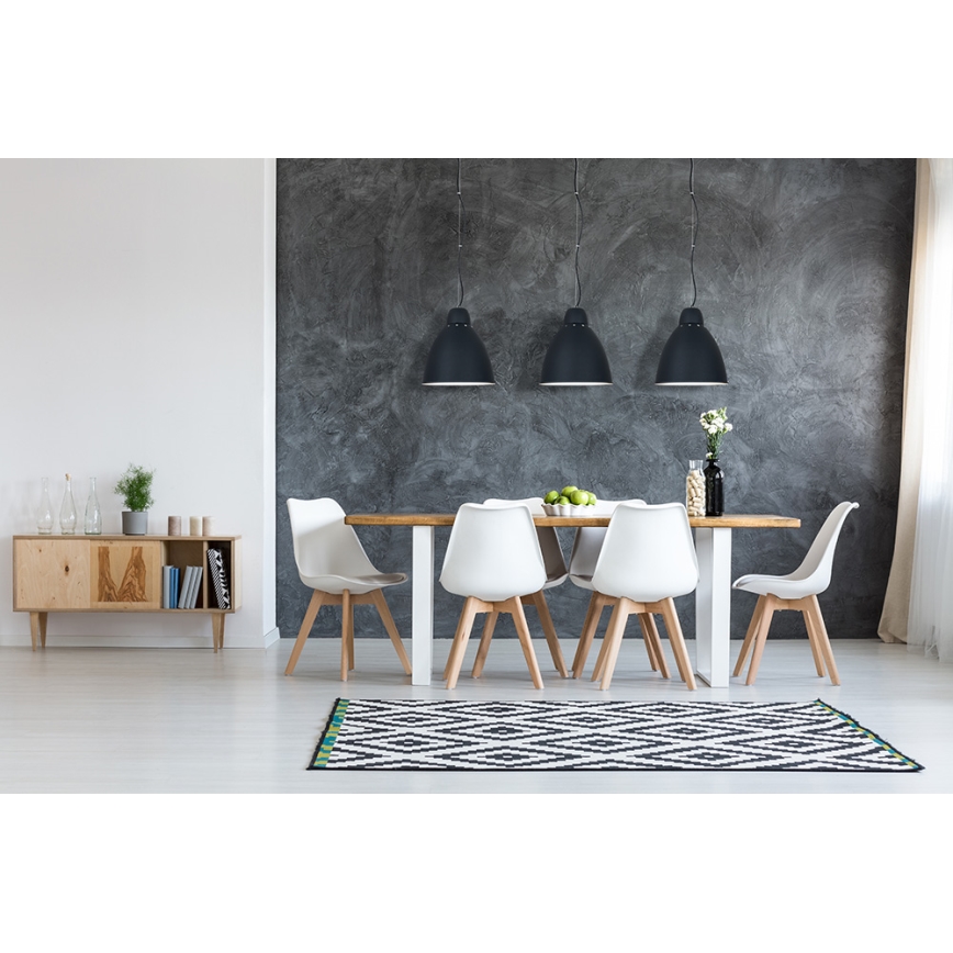 LED Lestenec 1xE27/8W/230V črn 29,5cm