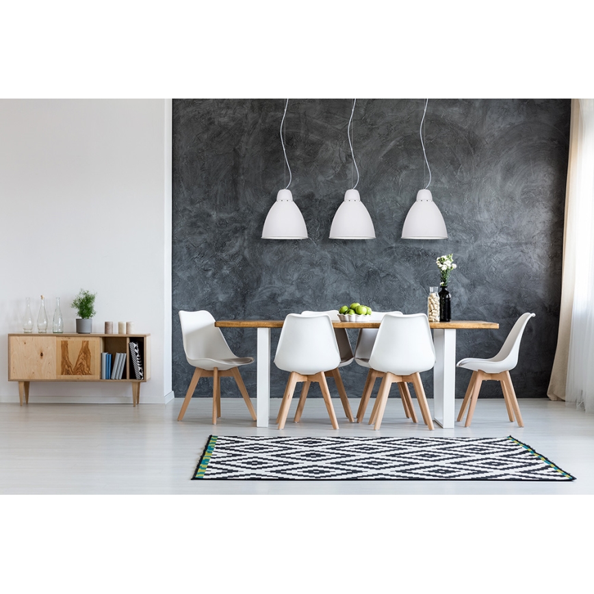 LED Lestenec 1xE27/8W/230V bel 29,5cm