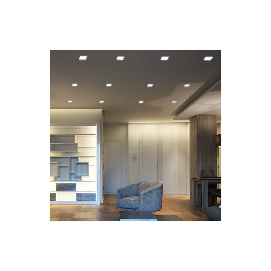 LED panel LED/12W/230V 3000/4000/6000K 17x17 cm bela