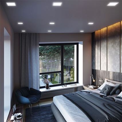 LED panel LED/12W/230V 3000/4000/6000K 17x17 cm bela