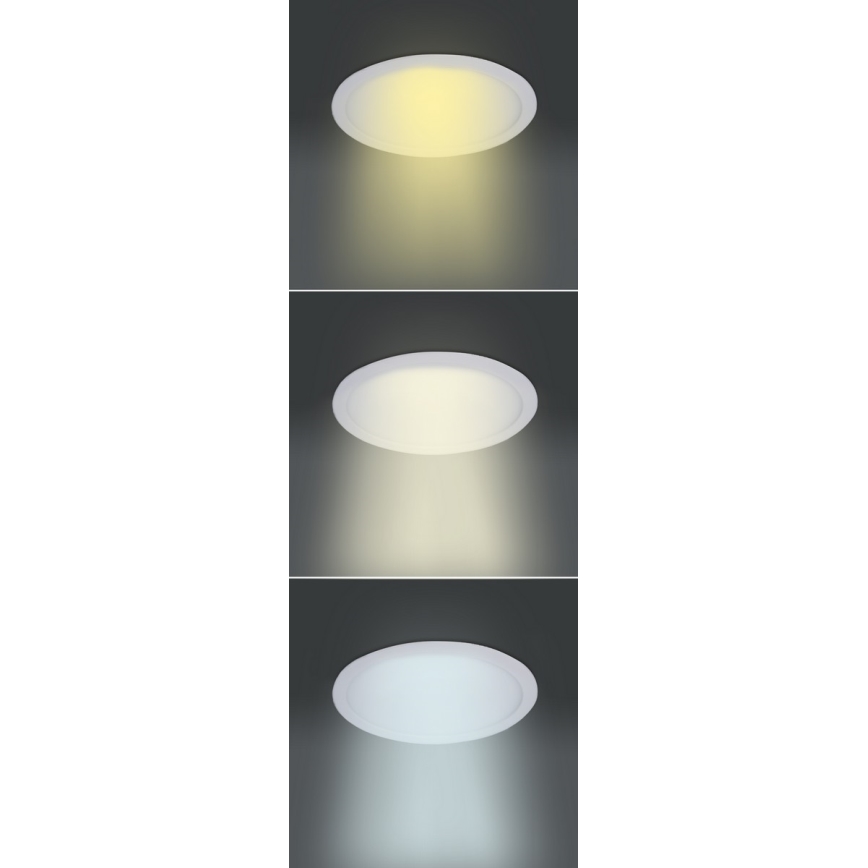Vgradna LED stropna svetilka LED/24W/230V 3000/4000/6000K premer 30 cm bela