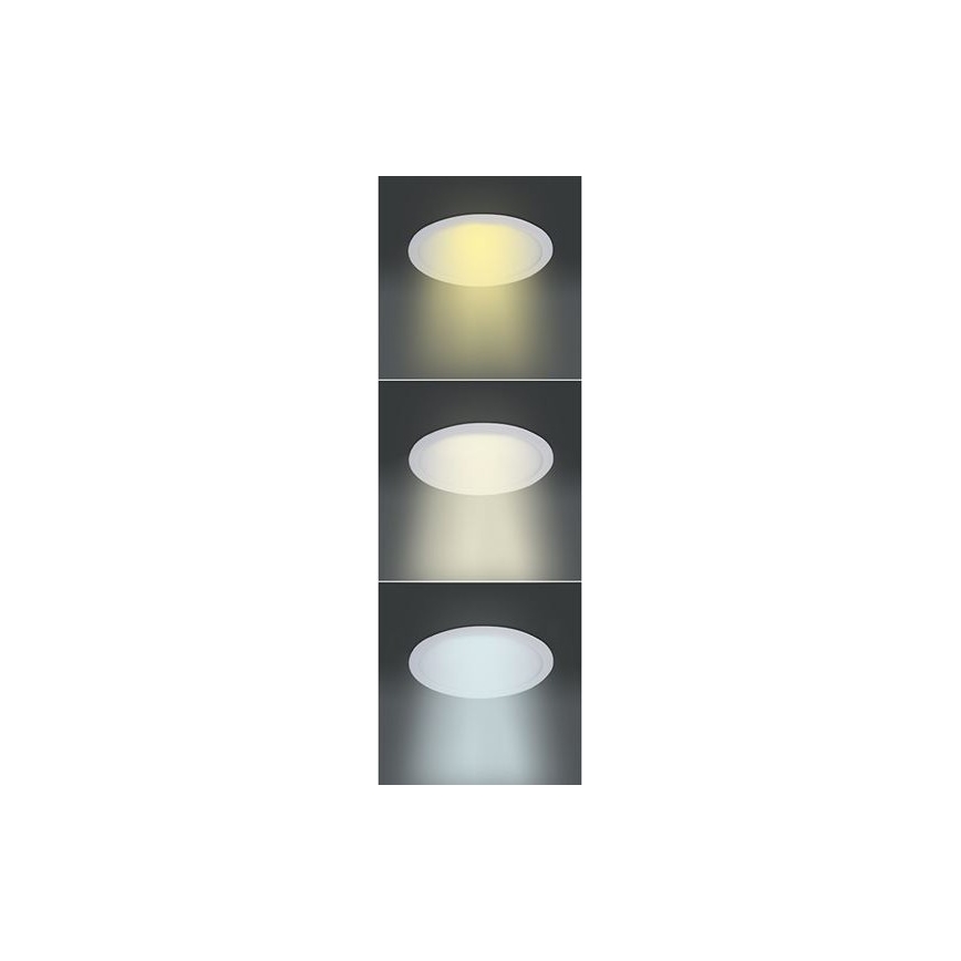 LED panel, 6 W, 230 V, 3000/4000/6000 K, Ø 12 cm, bela