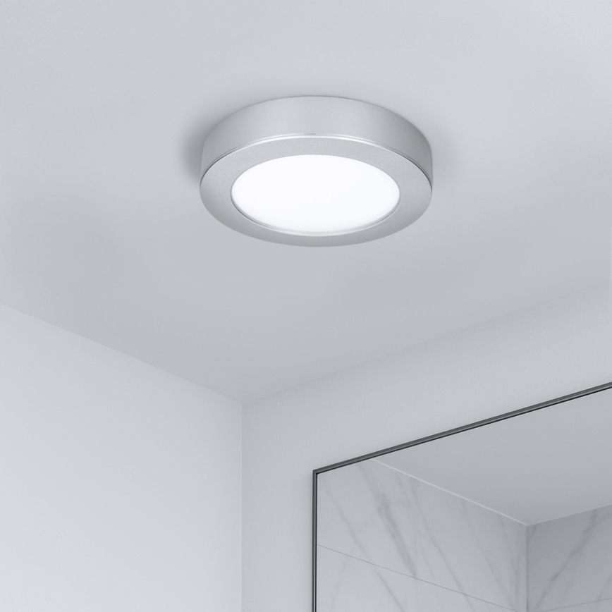 LED površinski/vgradni panel 2 v 1 LED/12W/230V 3000/4000/6000K, premer 17 cm, IP54, srebrn
