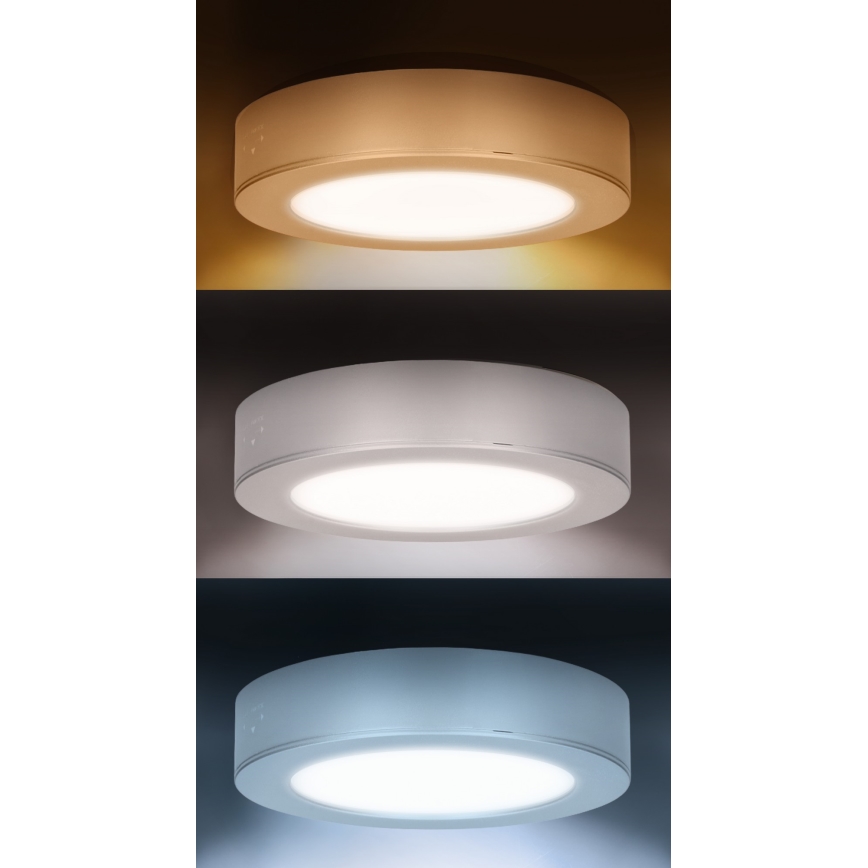 LED površinski/vgradni panel 2 v 1 LED/12W/230V 3000/4000/6000K, premer 17 cm, IP54, srebrn