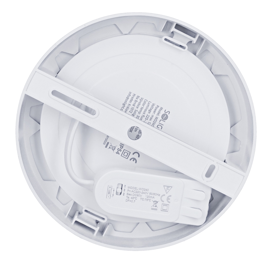 LED površinski/vgradni panel 2 v 1 LED/12W/230V 3000/4000/6000K, premer 17 cm, IP54, srebrn