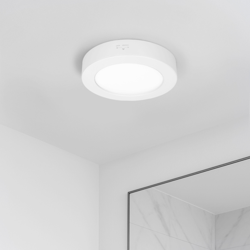 LED površinski/vgradni panel 2 v 1 LED/12W/230V 3000/4000/6000K Ø17cm IP54 bela