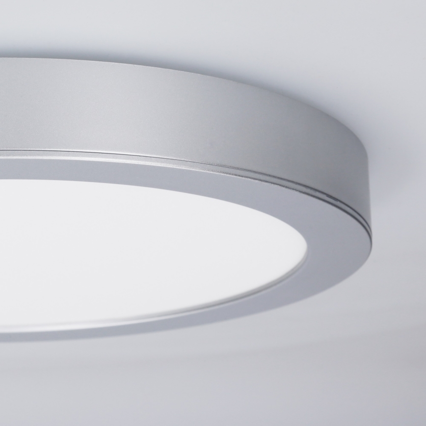 LED panel 2 v 1 za površinsko ali vgradno montažo 18W/230V 3000/4000/6000K premer 22,5 cm IP54 srebrna