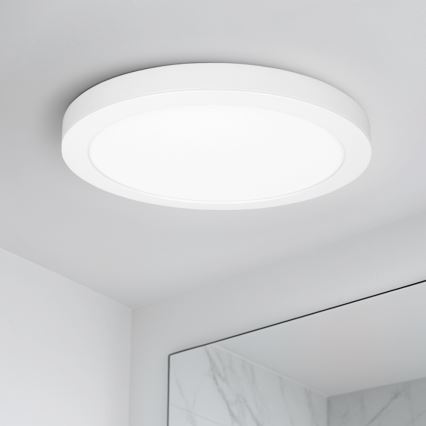 LED nadometni/vgradni panel 2 v 1, 18 W/230 V, 3000/4000/6000 K, premer 22,5 cm, IP54, bela