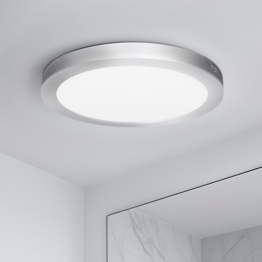 LED površinski/vgradni panel 2 v 1, 24 W/230 V, 3000/4000/6000 K, premer 30 cm, IP54, srebrna