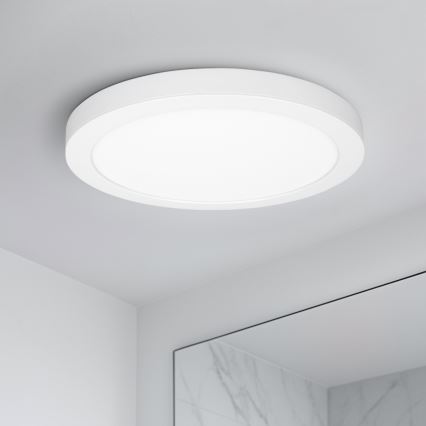 LED površinski/vgradni panel 2v1 24W/230V 3000/4000/6000K premer 30 cm IP54 bela