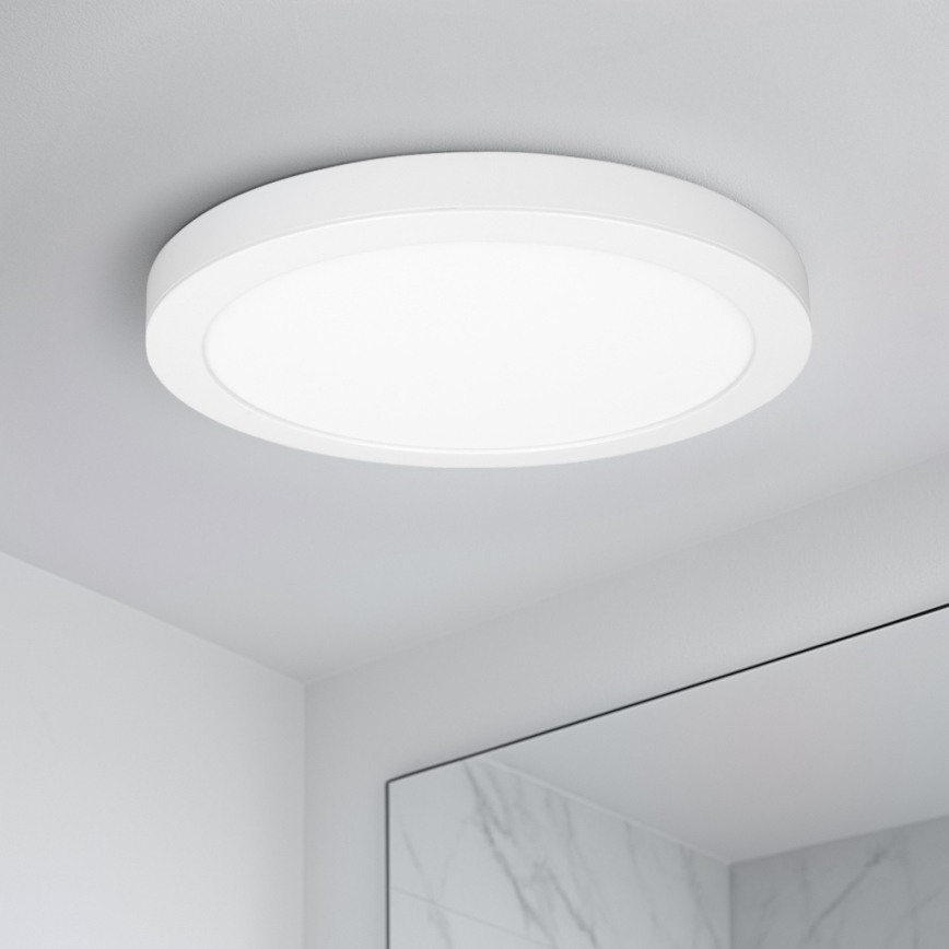 LED površinski/vgradni panel 2v1 24W/230V 3000/4000/6000K premer 30 cm IP54 bela