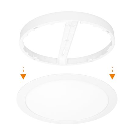 LED površinski/vgradni panel 2v1 24W/230V 3000/4000/6000K premer 30 cm IP54 bela